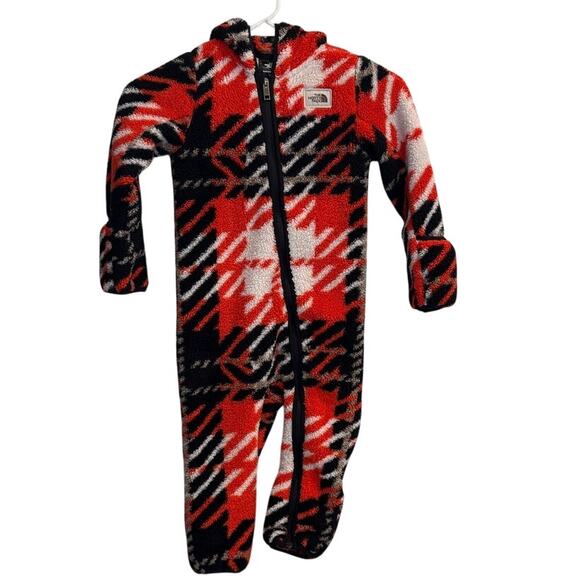 The North Face Other - The North Face Baby Cabin Fleece One-Piece Red Black Plaid Size 18 - 24 Months